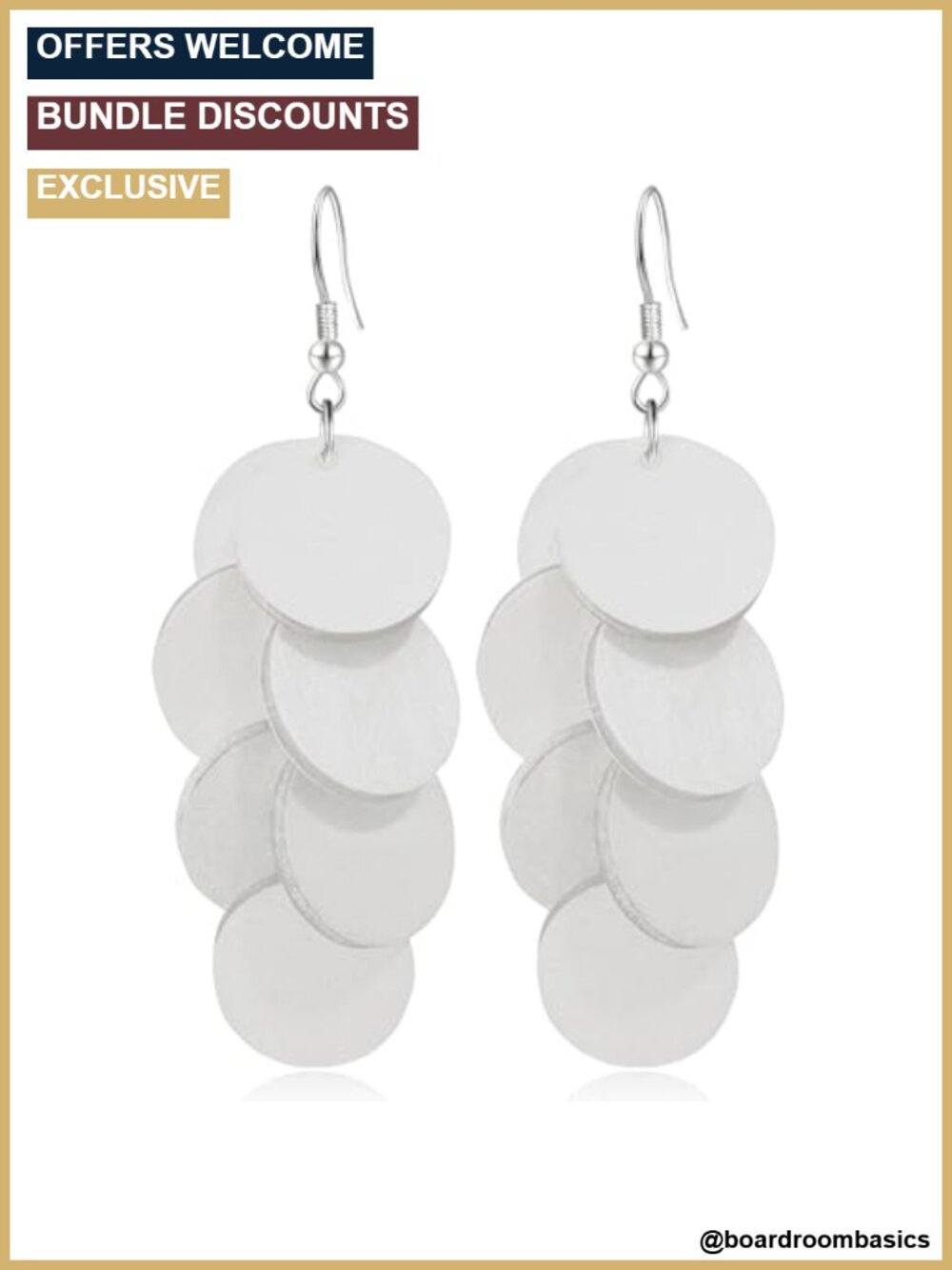 Bohemian Wooden Round Disc Dangle Drop Earrings Long Chain Hook Women